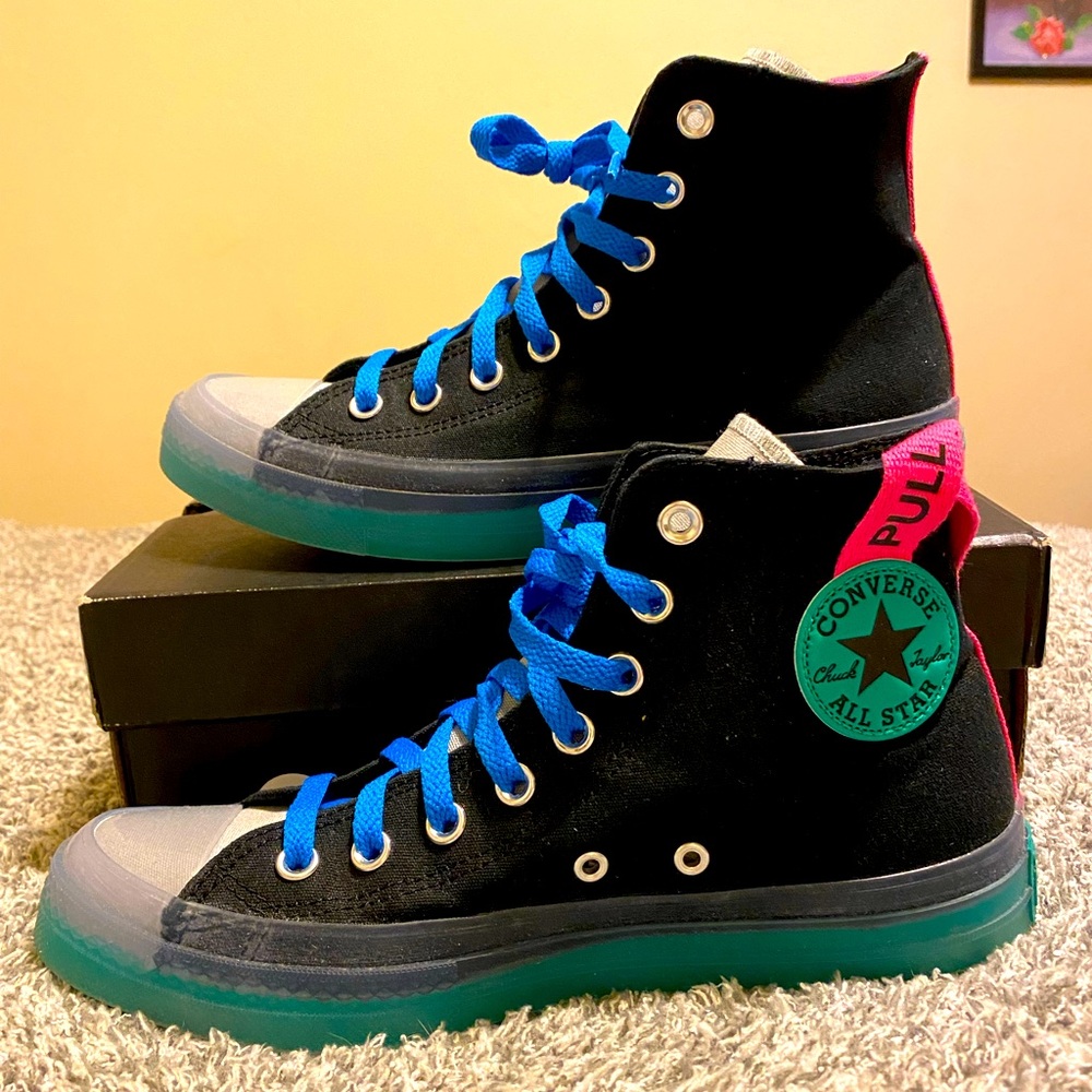 NIB CONVERSE CX HIGH TOPS TURQUOISE/ BLACK/PINK - Picture 2 of 11